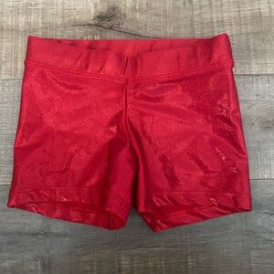 Shimmery Red Dance Shorts Size MC